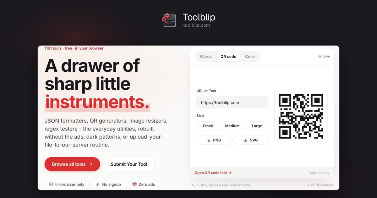Toolblip screenshot